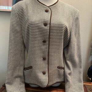 Designer Italian wool knit tweed jacket